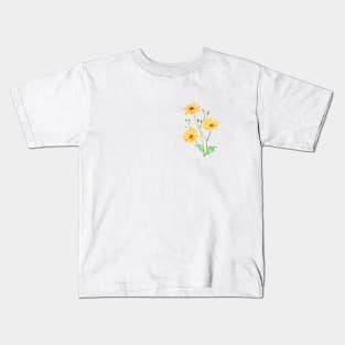 yellow wildflower hawksbeard painting Kids T-Shirt